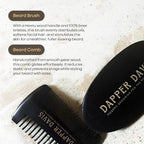 Wooden Beard Brush with Boar Bristles & Pear Wood Comb Set