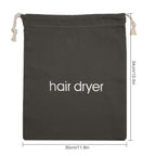 Hair Dryer Bags Drawstring Bag Hairdryer Container, 11.8 by 13.8 Inch(Cotton,Gray)