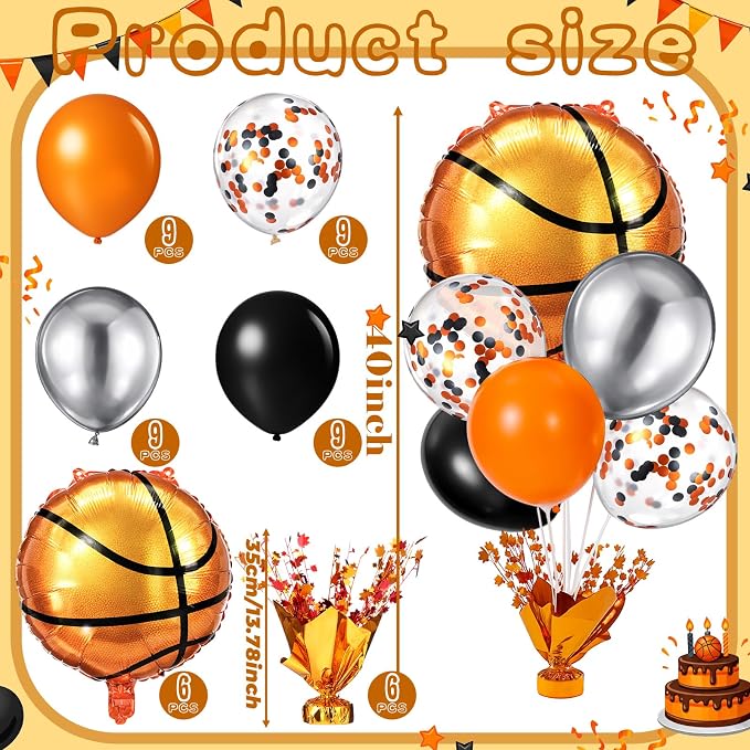 Civaner Basketball Party Balloons Stand Kit 6 Sets - Image 3