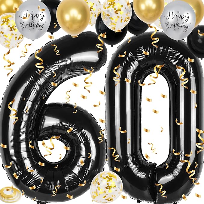 60th Birthday Decorations for Men Women, 40 inch 60 Balloon Numbers by Unknown