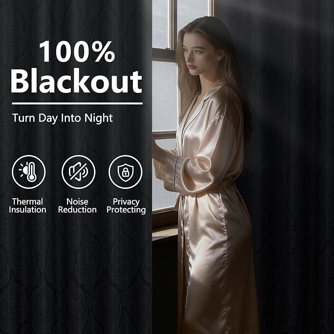 DWCN 100% Blackout Curtains for Bedroom 102 Inch Long - Image 8
