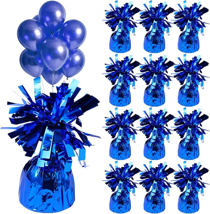 12 Pcs Balloon Weights Blue Metallic Anchor Balloon Holder by Unknown