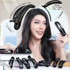 RC ROCHE 6 Pcs Flat Claw Hair Clips for Women Alligator French Barrette Long Thick Hair Duckbill Curved No Slip Grip Lay Flat Side Slide Firm Classic Styling, Large Black
