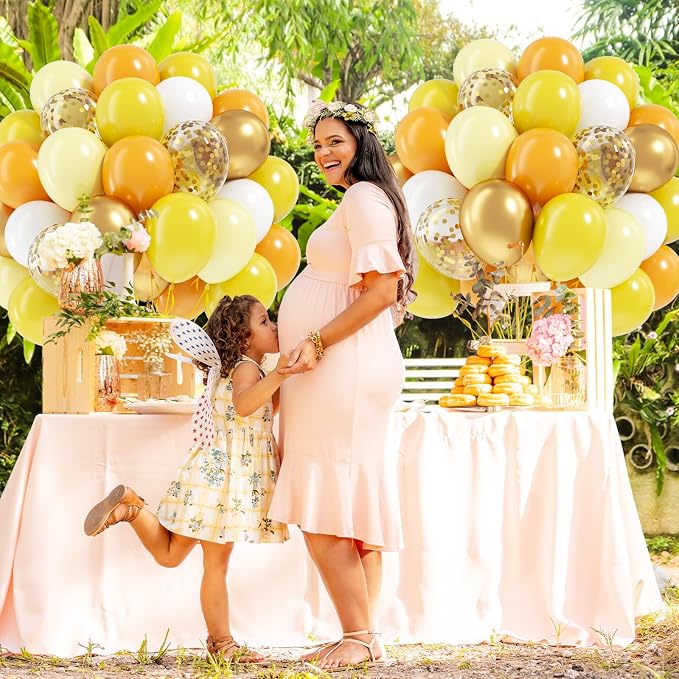 60pcs Yellow and White Balloons 12inch - Image 5
