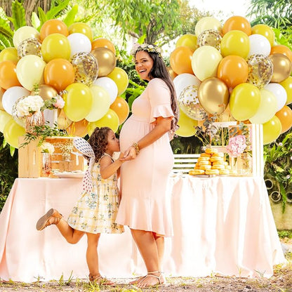 60pcs Yellow and White Balloons 12inch - Image 5