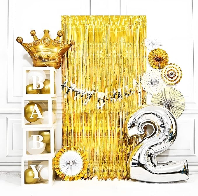 BRAVESHINE Foil Fringe Curtains | Tinsel Curtain Streamers Backdrop | 2 PCS | - Image 5
