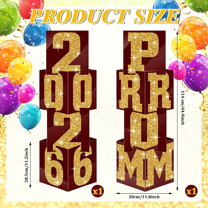 Queekay 8 Pcs Prom Column Standup Photo Booth Decorations 2026 Prom Backdrop - Image 2