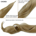 Chicmoi Blonde Ponytail Extainson 32 Inch Flexible Wrap Around Ponytail Hair Extension Long Wavy Pony Tails hair Extension Synthetic Hairpieces For Women and Girls