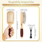 BFWood Paddle Hair Brush with Steel Bristles, Metal hair brush, Help Hair Growth and Massaging Scalp, Anti-frizz Metal Detangling Brush Styling Hairbrush