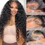 26 Inch Deep Wave Lace Front Wigs Human Hair 13x6 HD Lace Front Wigs Human Hair Pre Plcked Curly Human Hair Wig for Women 200% Density Water Wave Lace Front Wigs Human Hair With Baby Hair