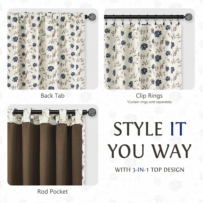 Beauoop Floral 100% Blackout Curtains - Image 9