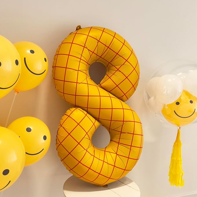 40 In Matte Yellow Number 8 Balloons Helium Foil Mylar Balloon Digital 8 | The - Image 4