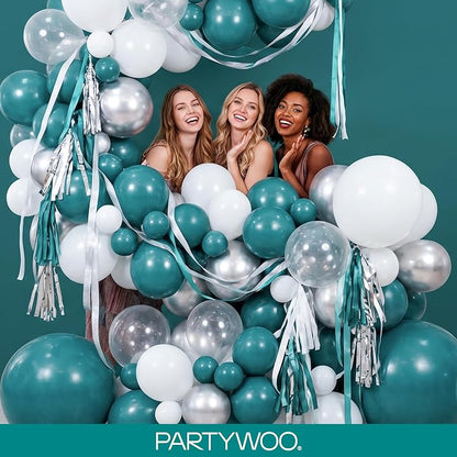 PartyWoo Slate Blue Balloons 100pcs Dusty Blue Boho Color 5 Inch | 18 12 10 5 - Image 5