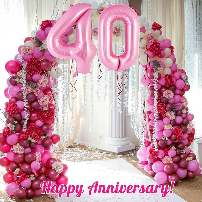 Pink Number 4 Balloon 40 Inch, Big Large Foil Helium Number Balloons, Jumbo - Image 6