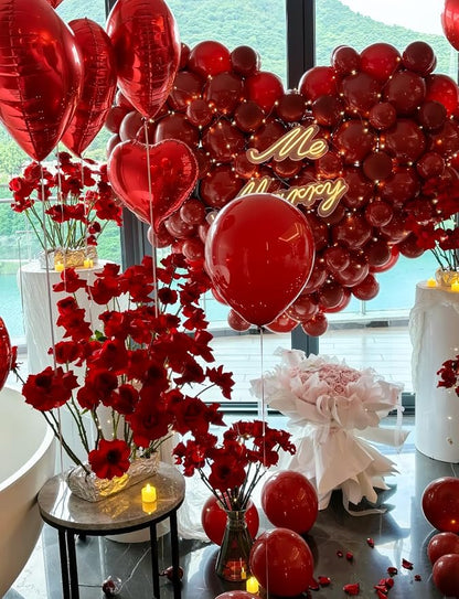 Red Balloons, 12 Inch Red Latex Balloons - Image 5