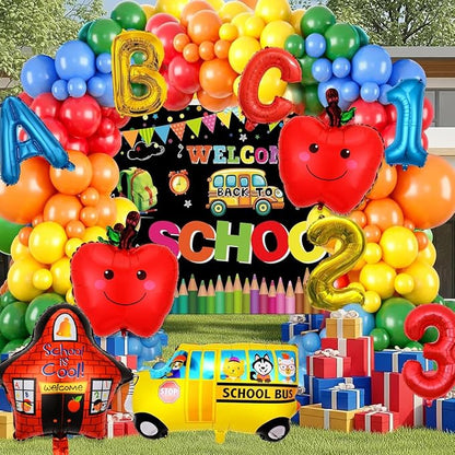 10 PCS Welcome Back To School Balloons, Colorful House Sun, Apples Balloons - Image 6