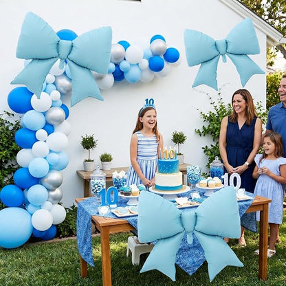 Vuzvuv 5Pcs 38 Inch Giant Blue Bow Balloon - Image 4