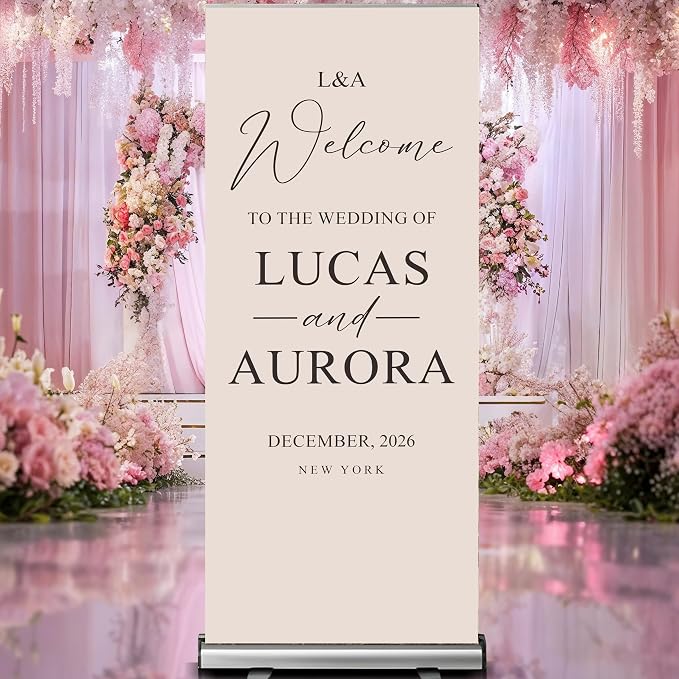 Custom Banner for Weddings READY IN 24HRS Choose your Design Retractable Banner - Image 5