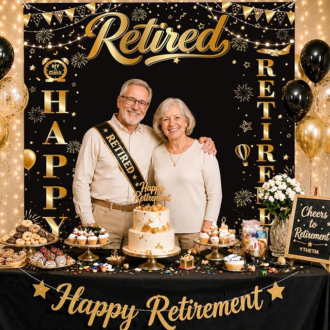 YTHETM Retirement Party Decorations Retirement Backdrop - Image 3