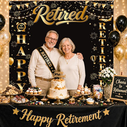 YTHETM Retirement Party Decorations Retirement Backdrop - Image 3
