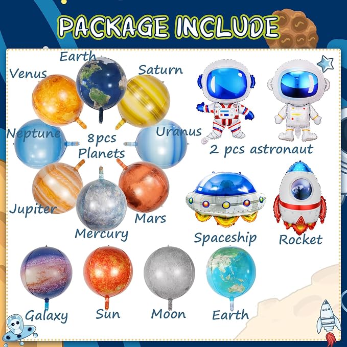 16 Pieces Galaxy Space Balloons - Image 5