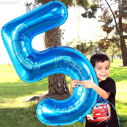 KatchOn Giant Blue Number 5 Balloon - Image 6