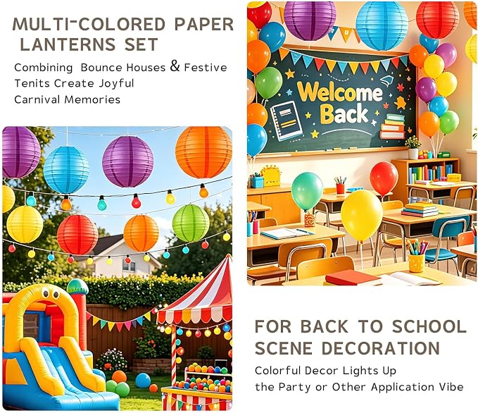 Colorful Paper Lanterns Set - Image 6