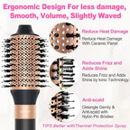 Air Styler Hair Dryer Brush - 110,000 RPM Flexible Hair Styler for Fast Drying/Rotating Curling/Volumizing/Straightening, Auto Wrap Curlers, High-Speed Oval Blow Brush Hair Dryer (Black-Brass)