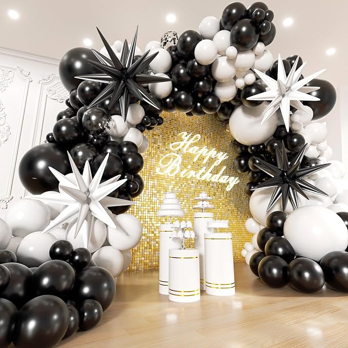 Black and White Balloons Garland Arch Kit by Unknown