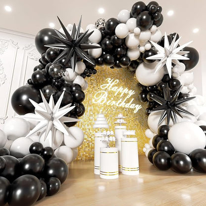 Black and White Balloons Garland Arch Kit by Unknown