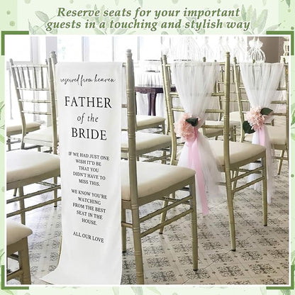 HunnmingRe Bride Father Wedding Memorial Reserved Chair Sign Banner in Loving - Image 7