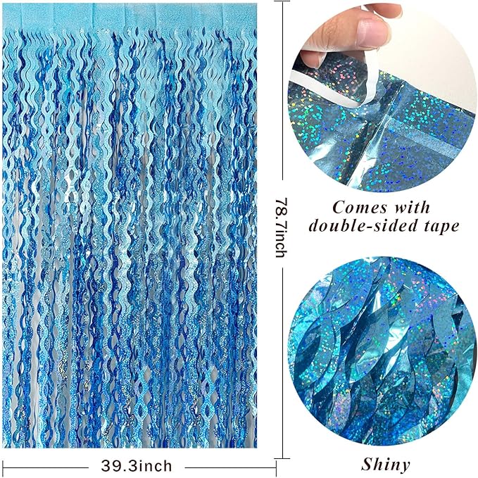 Tinsel Foil Fringe Curtains Wavy Backdrop - Image 2