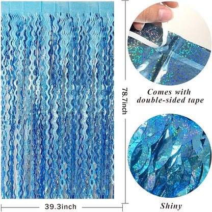 Tinsel Foil Fringe Curtains Wavy Backdrop - Image 2