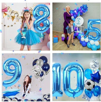 40 inch Blue Number Balloon Giant Foil Helium Balloons Blue Number 0 Balloon - Image 4
