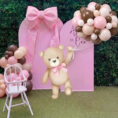 43 Pcs Pink Brown Bear Baby Shower Decorations - Image 6