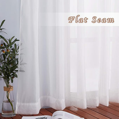 NICETOWN Living Room Sheer Curtains 84 inch Length, Grommet Top Voile Textured - Image 6