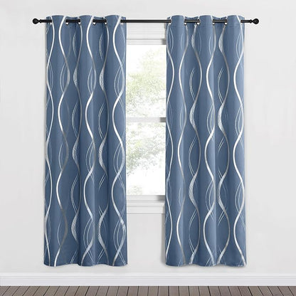 NICETOWN Blackout Curtains 72 inches Long, Stone Blue, 2 Panels, 42 x 72 Inch - Image 2