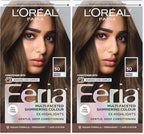 L'Oreal Paris Feria Multi-Faceted Shimmering Permanent Hair Color, 50 Havana Brown (Medium Brown), Pack of 2, Hair Dye