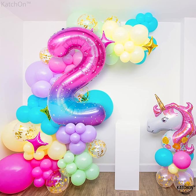KatchOn Rainbow 2 Balloon Number 40 Inch | Number 2 Balloons - Image 6