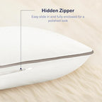 Kickoff Viscose Bamboo Pillowcase, Standard, Set of 2, 100% Organic Hidden Zippered Viscose Bamboo Pillow Case Standard Size, Cooling Pillow Cover for Hot Sleepers (20"x26", Trimmed, Grey Mist)