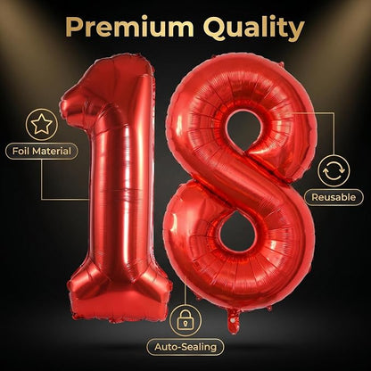 Number 18 Balloon Foil Mylar Balloons - Image 4