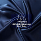 ALASKA BEAR Silk Pillowcase King Size for Skin and Hair Care Beauty Sleep 100 Percent Organic Mulberry Pillow Slip Case (1pc, Navy)
