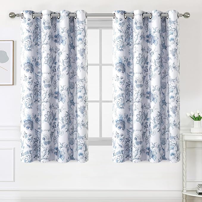 H.VERSAILTEX Blackout Curtains 63 Inch Length 2 Panels Set Floral Print Curtain - Image 2