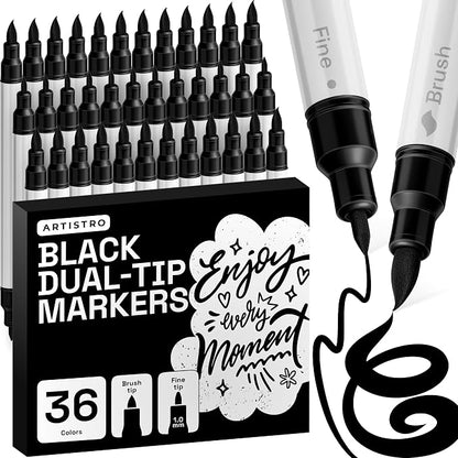 ARTISTRO 36 Black Acrylic Paint Markers by ARTISTRO