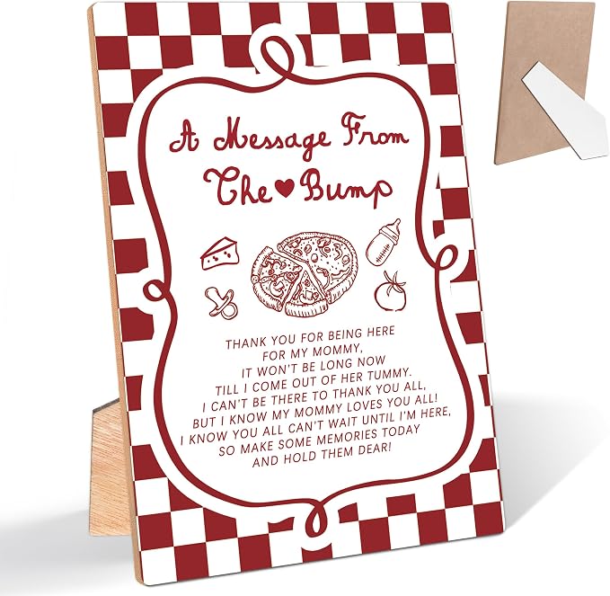 Italian Special Delivery Pizza A Message From the Bump Baby Shower Signs by Unknown