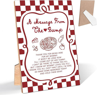 Italian Special Delivery Pizza A Message From the Bump Baby Shower Signs by Unknown