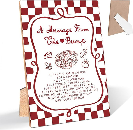 Italian Special Delivery Pizza A Message From the Bump Baby Shower Signs by Unknown