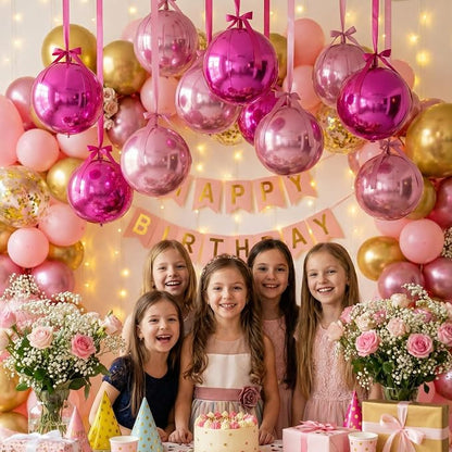 Jenaai 30 Set Round Foil Balloons Bulk 22 Inch 4d Metallic Giant Balloons Set - Image 4