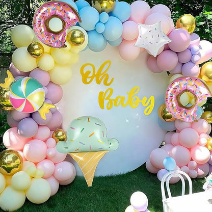 Pastel Balloons, Baby Pink Blue Purple Yellow and Teal Rainbow Confetti Balloon - Image 5