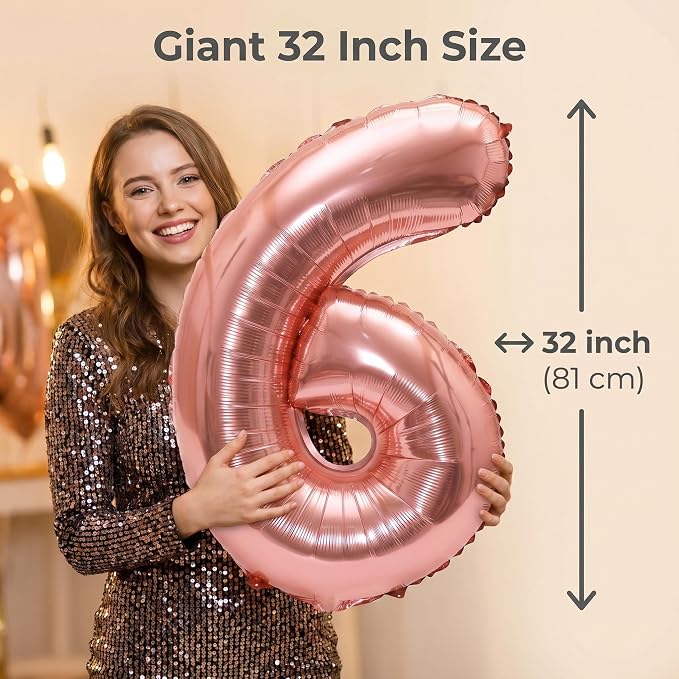 YPSelected 32 Inch Large Foil Helium Number Balloon Birthday Wedding Party 0-9 - Image 3